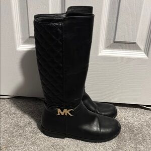 Michael Kors Black Quilted Knee-High Boots